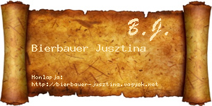 Bierbauer Jusztina névjegykártya